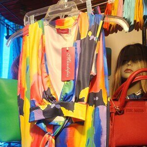 Multi colored skirt set